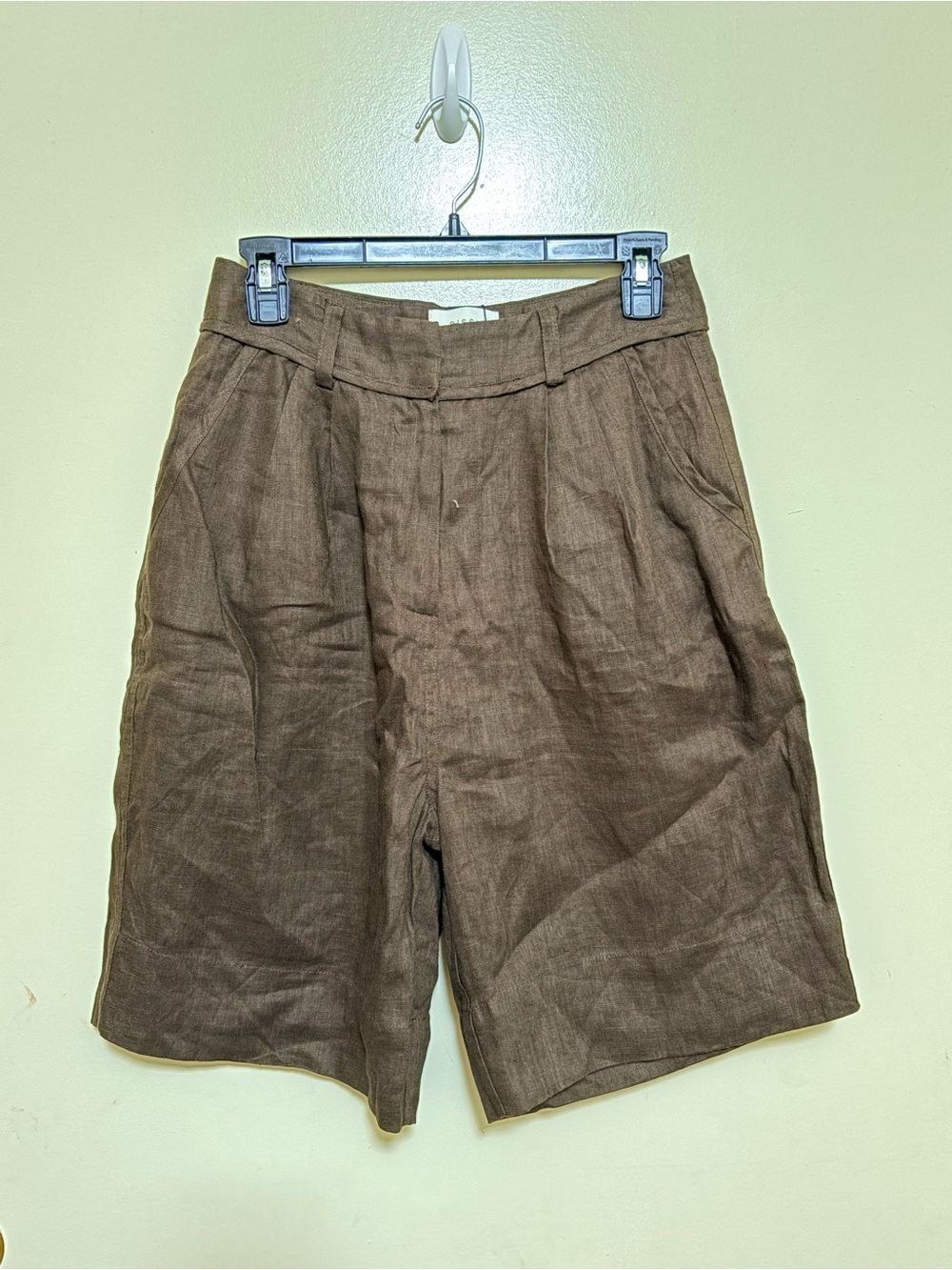 Dissh Kayla Bitter Choc Linen Bermuda Short